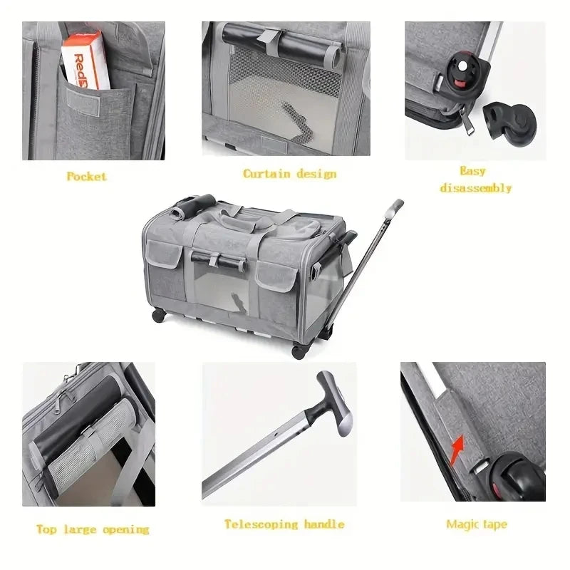 Large Foldable Pet Trolley Carrier
